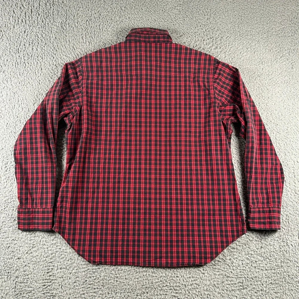Vtg Polo Ralph Lauren Classic Western Shirt Mens XL Red Black‎ Plaid Pearl Snap